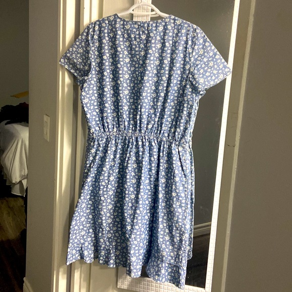 J. Crew Faux Wrap Denim T-Shirt Dress - Picture 5 of 5